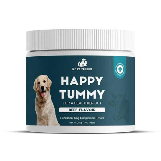 100pc Happy Tummy Probiotic Dog Supplement Treats With Protein Combination Pre and Probiotics a Healthy Gut Dog Soft Chews